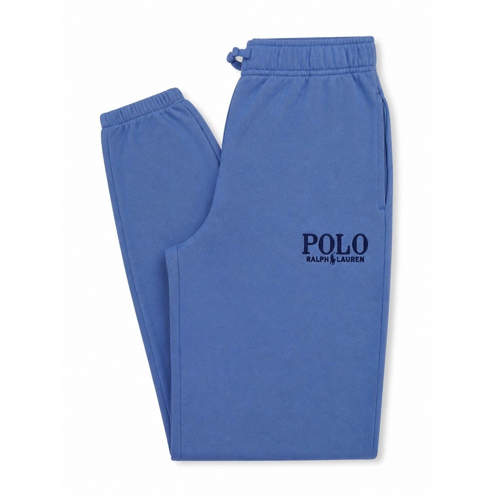 Polo Ralph Lauren Girls Large 14-16 Blue Fleece Jogger Sweatpants Logo Sporty